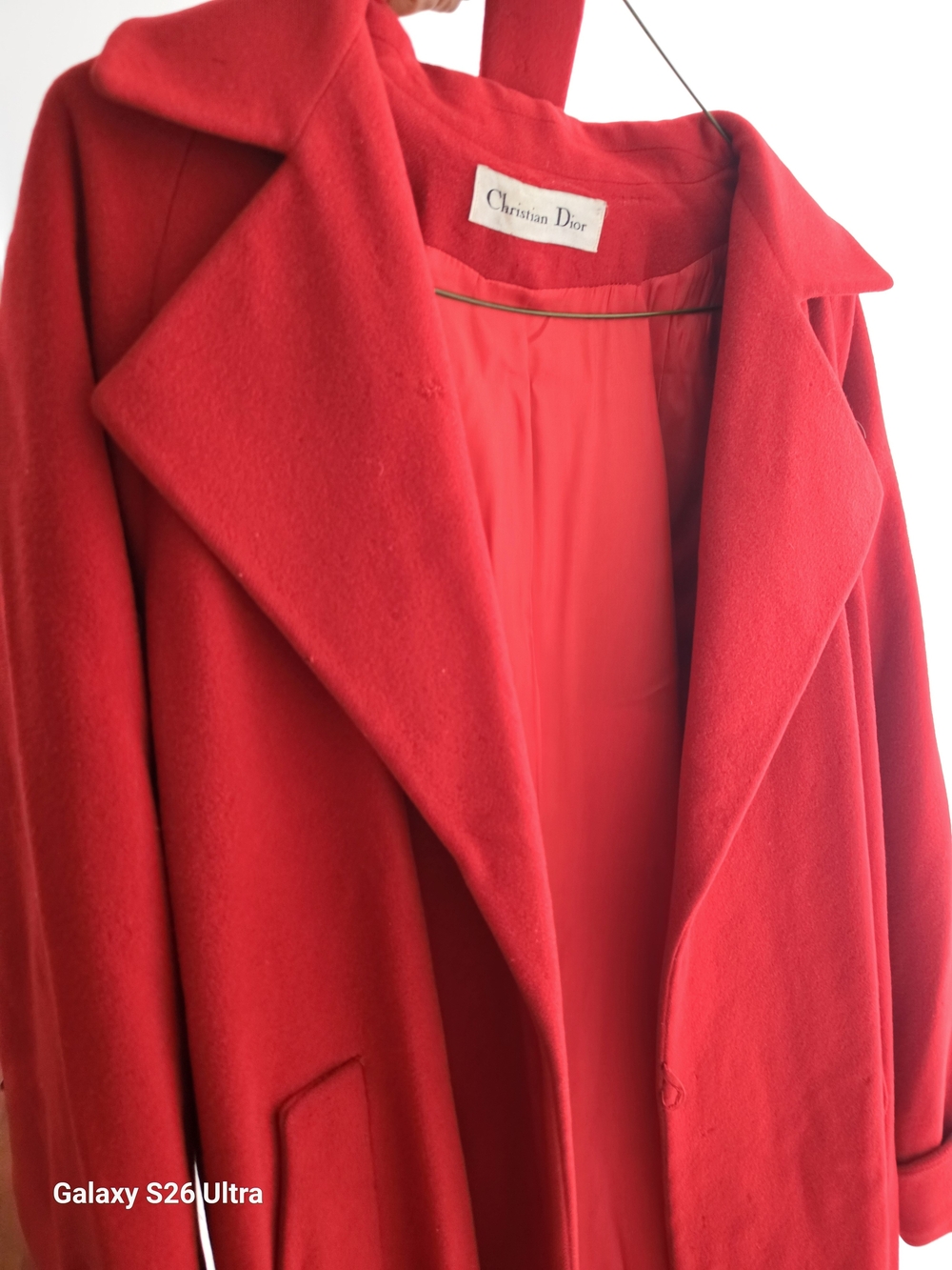 Dior Bold Red Wool Trench Coat